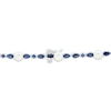 Thumbnail Image 4 of Pear-Shaped & Round-Cut Blue Lab-Created Sapphire, Cultured Pearl Station Necklace Sterling Silver 17&quot;