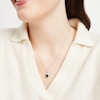 Thumbnail Image 3 of Cushion-Cut Lab-Created Emerald & White Lab-Created Sapphire Necklace Sterling Silver 18&quot;