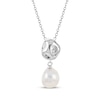 Thumbnail Image 1 of Baroque Cultured Pearl & White Lab-Created Sapphire Necklace Sterling Silver 18&quot;