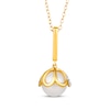 Thumbnail Image 3 of Cultured Pearl & Diamond Drop Necklace 1/4 ct tw 10K Yellow Gold 18&quot;