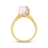 Thumbnail Image 3 of Cultured Pearl & Diamond Bypass Ring 1/4 ct tw 10K Yellow Gold