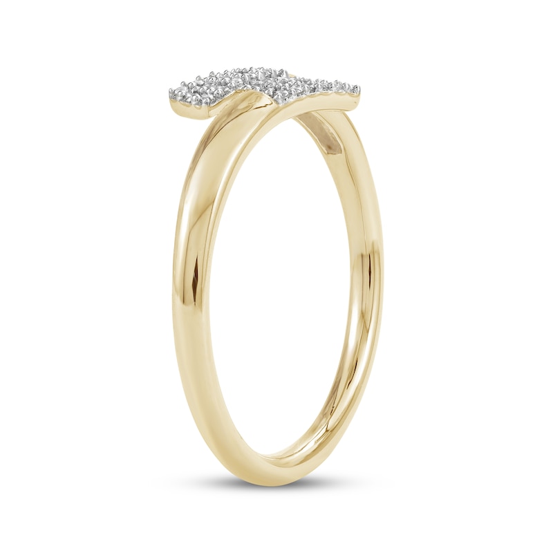 Diamond Deconstructed Bypass Fashion Ring 1/8 ct tw 10K Yellow Gold