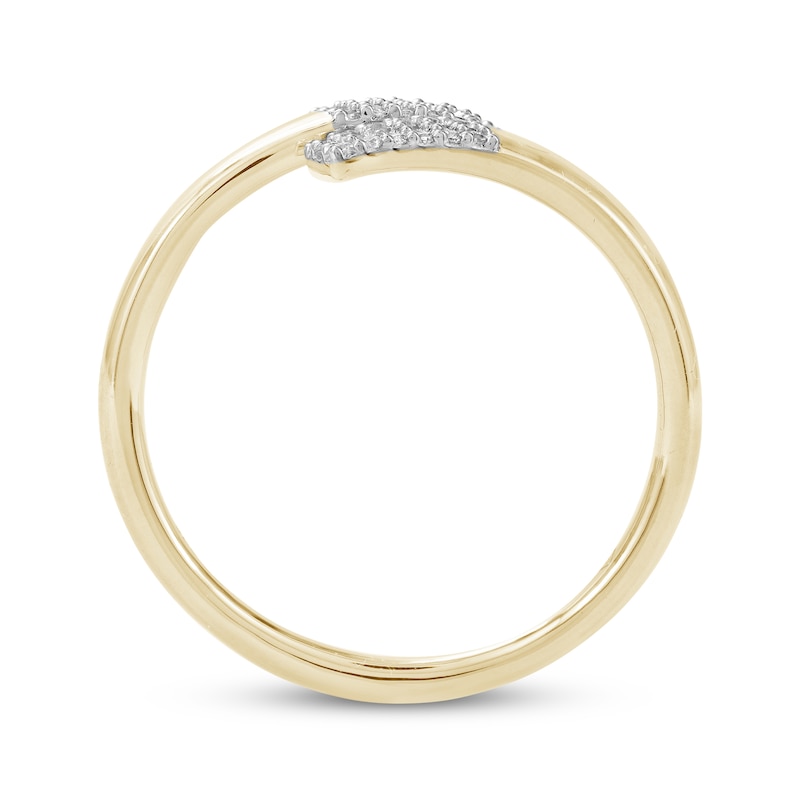 Diamond Deconstructed Bypass Fashion Ring 1/8 ct tw 10K Yellow Gold