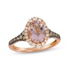 Thumbnail Image 1 of Le Vian Oval-Cut Morganite Halo Ring 3/8 ct tw Diamonds 14K Strawberry Gold