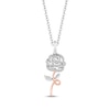 Thumbnail Image 1 of Hallmark Diamonds Rose Necklace 1/8 ct tw Sterling Silver & 10K Rose Gold 18&quot;