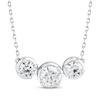 Thumbnail Image 1 of Memories Moments Magic Lab-Grown Diamond Three-Stone Necklace 1-1/2 ct tw 14K White Gold 18.75&quot;