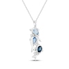 Thumbnail Image 2 of Pear-Shaped Blue Topaz & White Lab-Created Sapphire Dolphin Trio Necklace Sterling Silver 18&quot;