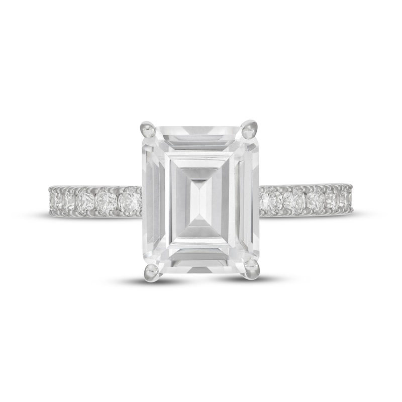 Main Image 3 of Neil Lane Artistry Emerald-Cut Lab-Grown Diamond Engagement Ring 4-5/8 ct tw 14K White Gold