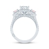 Thumbnail Image 2 of Monique Lhuillier Bliss Princess-Cut White & Peach-Pink Lab-Grown Diamond Engagement Ring 2-1/8 ct tw 18K White Gold