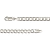 Thumbnail Image 2 of Solid Diamond-Cut Flat Curb Chain Necklace 5mm 14K White Gold 22&quot;