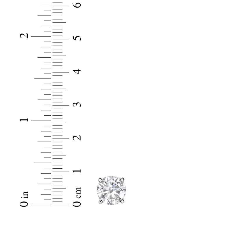 Main Image 4 of Lab-Grown Diamonds by KAY Round-Cut Solitaire Stud Earrings 3/4 ct tw 10K White Gold (I/SI2)