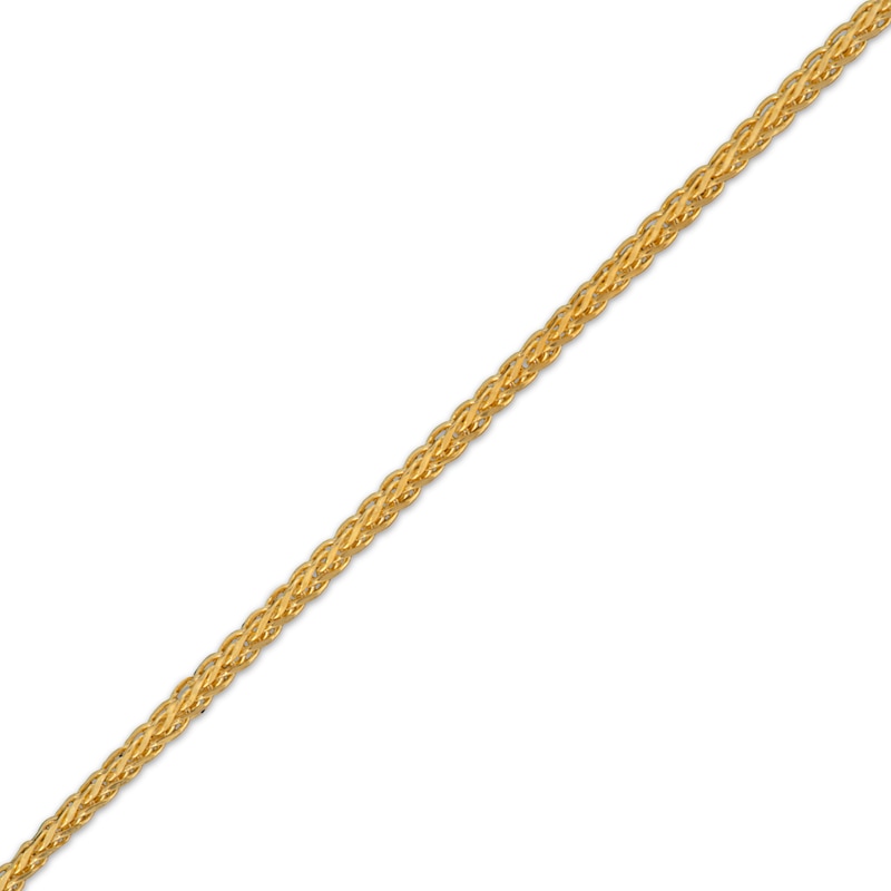 Main Image 3 of Solid Diamond-Cut Adjustable Wheat Chain Necklace 0.85mm 14K Yellow Gold 22&quot;