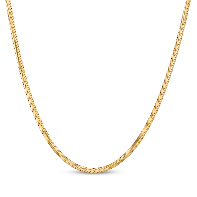 Main Image 1 of Semi-Solid Snake Chain Necklace 3.45mm 10K Yellow Gold 18&quot;