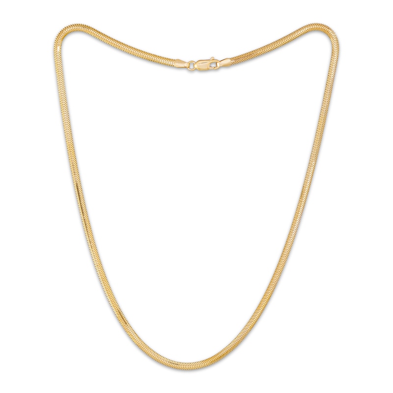 Main Image 2 of Semi-Solid Snake Chain Necklace 3.45mm 10K Yellow Gold 18&quot;