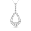 Thumbnail Image 0 of Milestones Diamond Teardrop Dangle Necklace 2 ct tw 10K White Gold 18"