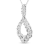 Thumbnail Image 1 of Milestones Diamond Teardrop Dangle Necklace 2 ct tw 10K White Gold 18"