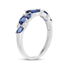 Thumbnail Image 2 of Marquise-Cut Blue Lab-Created Sapphire & White Lab-Created Sapphire Scatter Ring Sterling Silver