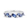 Thumbnail Image 3 of Marquise-Cut Blue Lab-Created Sapphire & White Lab-Created Sapphire Scatter Ring Sterling Silver