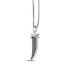 Thumbnail Image 2 of Men's Black Diamond Horn Necklace 1/2 ct tw Sterling Silver 24&quot;