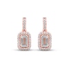 Thumbnail Image 2 of Aquamarine & Diamond Earrings 1/6 ct tw Round-cut 10K Rose Gold