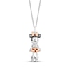 Thumbnail Image 1 of Disney Treasures Minnie Mouse Garnet & Diamond Necklace 1/20 ct tw Sterling Silver & 10K Rose Gold 18&quot;