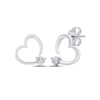 Thumbnail Image 1 of Diamond Solitaire Heart Stud Earrings 1/10 ct tw 10K White Gold (I/I2)