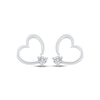 Thumbnail Image 2 of Diamond Solitaire Heart Stud Earrings 1/10 ct tw 10K White Gold (I/I2)