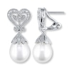 Thumbnail Image 1 of Cultured Pearl Earrings 1/20 ct tw Diamonds Sterling Silver