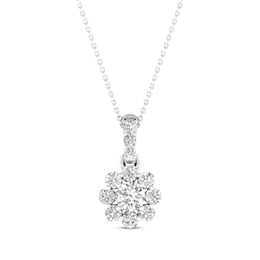 Lab-Created Diamonds by KAY Flower Necklace 1/3 ct tw 14K White Gold 18”