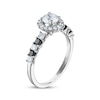 Thumbnail Image 2 of Princess & Round-Cut Black & White Diamond Engagement Ring 1 ct tw 14K White Gold