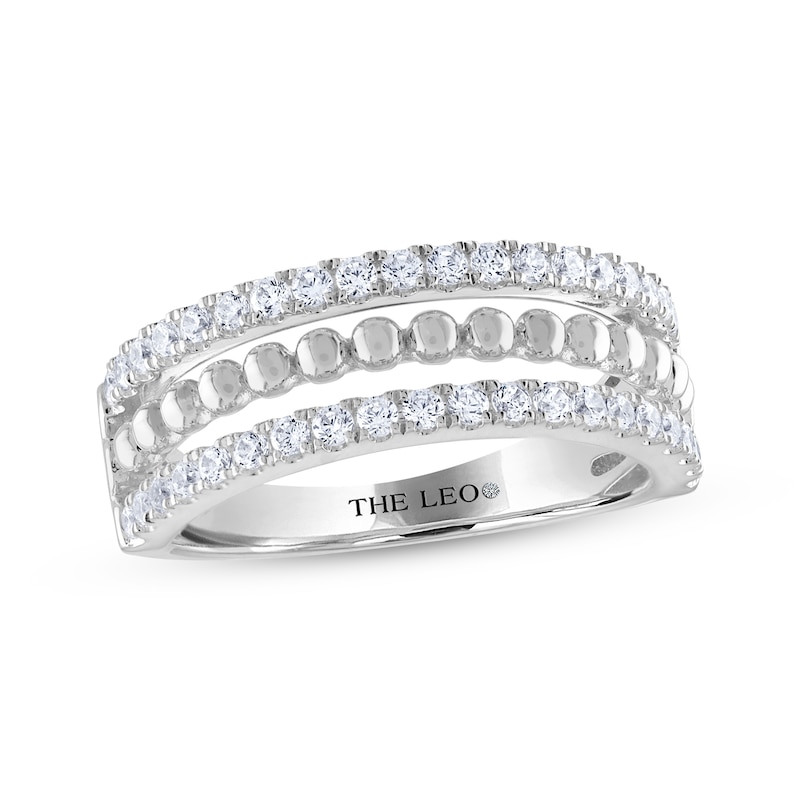 Main Image 1 of THE LEO Diamond Three-Row Anniversary Band 1/2 ct tw 14K White Gold