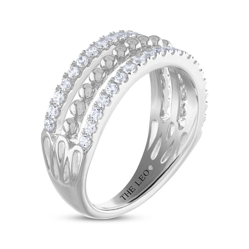 Main Image 2 of THE LEO Diamond Three-Row Anniversary Band 1/2 ct tw 14K White Gold