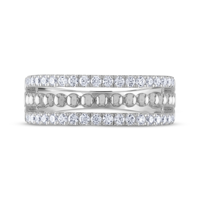 Main Image 3 of THE LEO Diamond Three-Row Anniversary Band 1/2 ct tw 14K White Gold