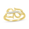 Thumbnail Image 0 of Diamond Accent Double Heart Infinity Ring 10K Yellow Gold