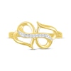 Thumbnail Image 4 of Diamond Accent Double Heart Infinity Ring 10K Yellow Gold