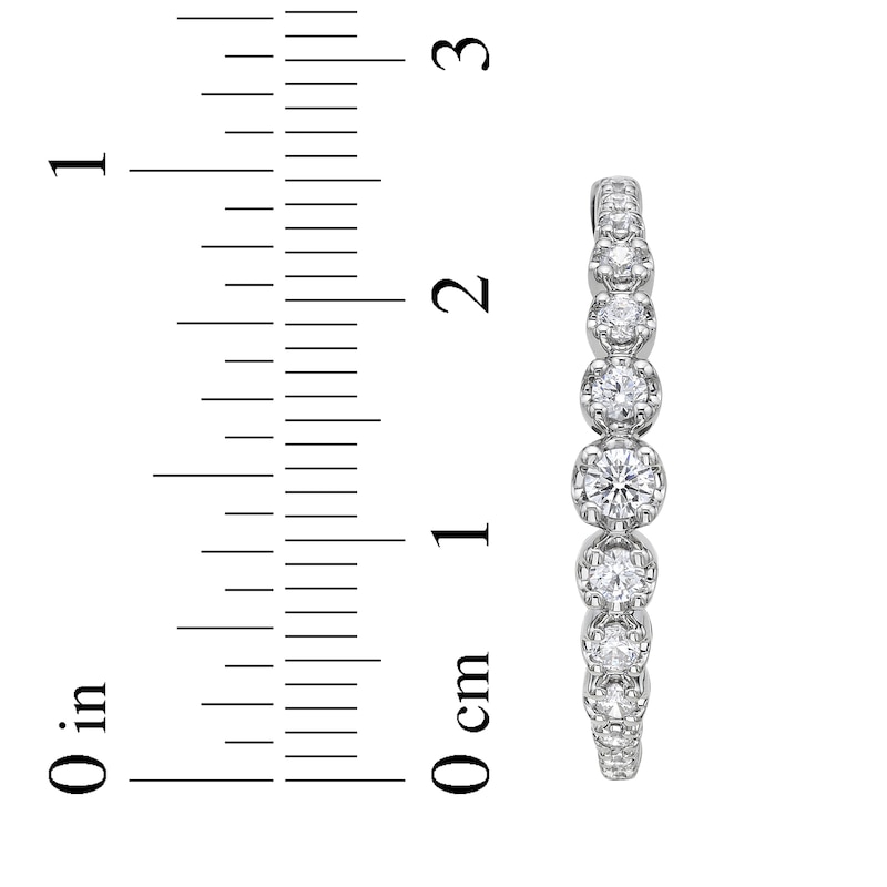 Main Image 4 of Diamond Graduated Hoop Earrings 3/4 ct tw 10K White Gold