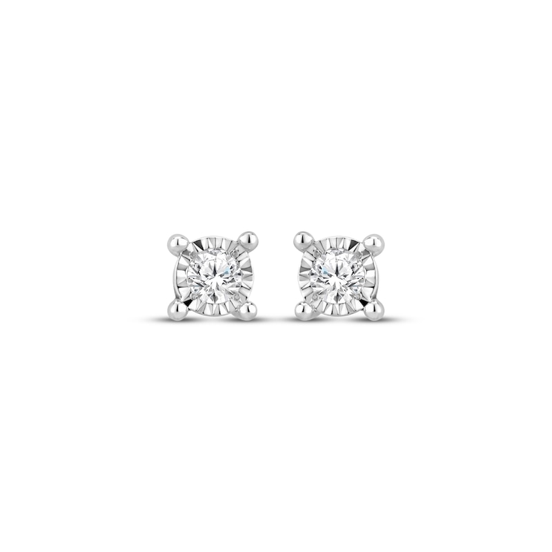 Main Image 2 of Diamond Solitaire Stud Earrings 1/6 ct tw Sterling Silver (J/I3)