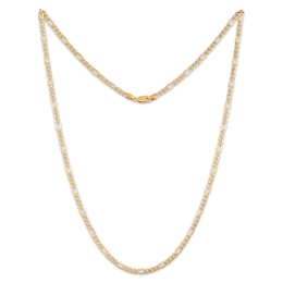Hollow Figaro Chain Necklace 10K Yellow Gold 24&quot;