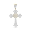 Thumbnail Image 1 of Men's Baguette & Round-Cut Diamond Cross Charm 1 ct tw 10K Yellow Gold