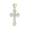 Thumbnail Image 2 of Men's Baguette & Round-Cut Diamond Cross Charm 1 ct tw 10K Yellow Gold