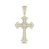 Thumbnail Image 4 of Men's Baguette & Round-Cut Diamond Cross Charm 1 ct tw 10K Yellow Gold