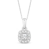 Thumbnail Image 1 of Diamond Cushion-Shaped Halo Necklace 1/6 ct tw Sterling Silver 17&quot;