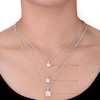 Thumbnail Image 4 of Diamond Cushion-Shaped Halo Necklace 1/6 ct tw Sterling Silver 17&quot;