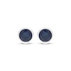 Thumbnail Image 2 of Blue Lab-Created Sapphire Solitaire Bezel-Set Stud Earrings Sterling Silver