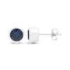 Thumbnail Image 3 of Blue Lab-Created Sapphire Solitaire Bezel-Set Stud Earrings Sterling Silver