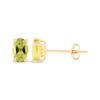 Thumbnail Image 1 of Oval-Cut Peridot Solitaire Stud Earrings 14K Yellow Gold