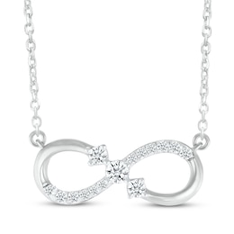 Diamond Infinity Necklace 1/4 ct tw 10K White Gold 18&quot;