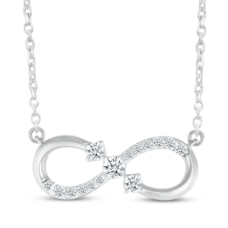 Main Image 1 of Diamond Infinity Necklace 1/4 ct tw 10K White Gold 18&quot;