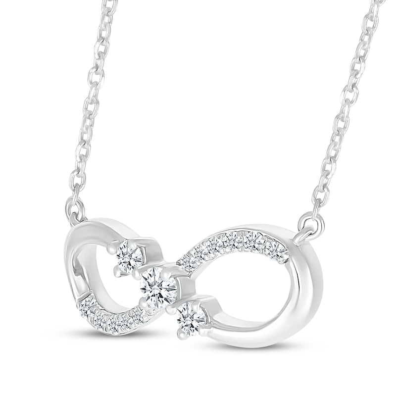 Diamond Infinity Necklace 1/4 ct tw 10K White Gold 18"