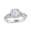 Thumbnail Image 1 of THE LEO Diamond Round-Cut Cushion Halo Engagement Ring 1 ct tw 14K White Gold